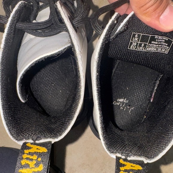 Dr. Martens White Boots with Black Laces - Picture 9 of 9